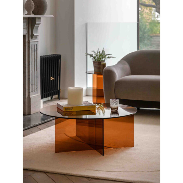Parioli Glass Coffee Table Bronze 900x900x325mm