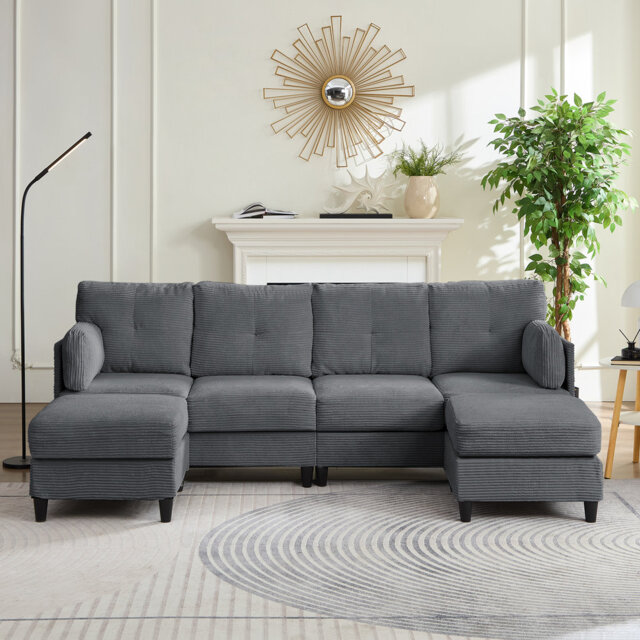 5 Seater Chenille Corner Sofa