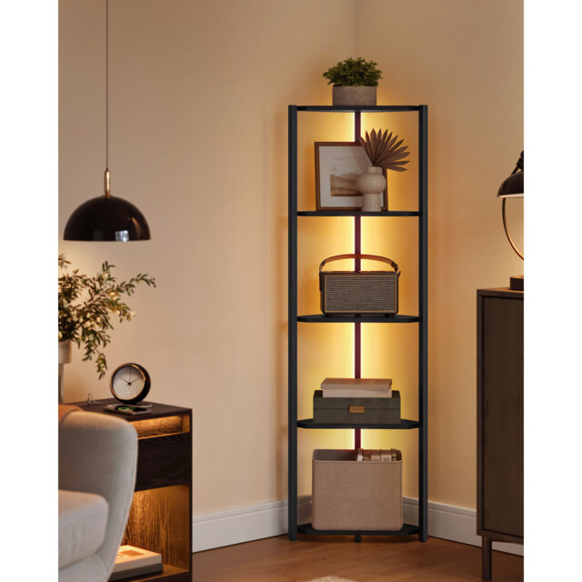 146.6cm H x 32cm W Steel Corner Bookcase