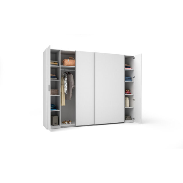 STORE II 20 WARDROBE 4D W10200-WHITE LAMINATE BLACK HANDLE II 20 FSC B