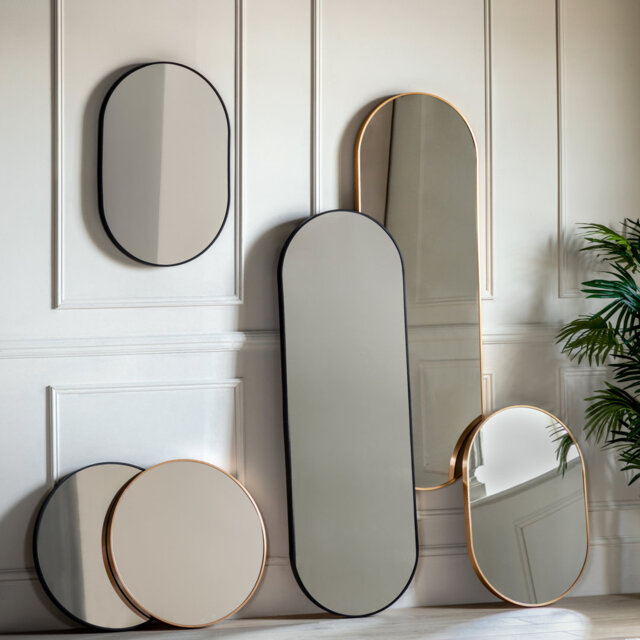 Lottie Oval Metal Framed Wall Mounted Accent Mirror