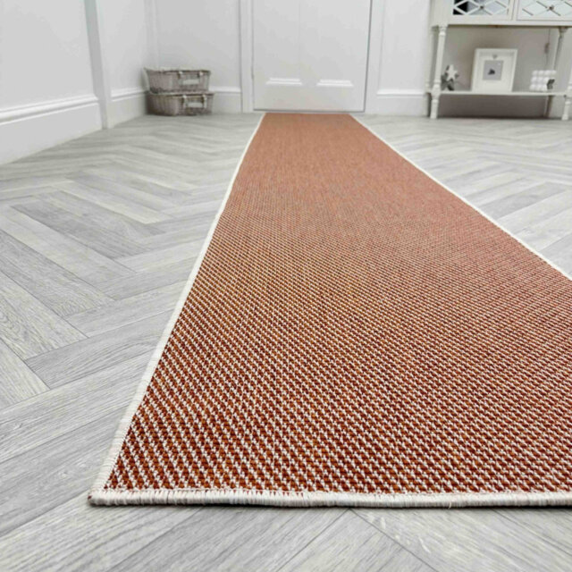 Coastal Terracotta Indoor/Outdoor Hallway Runner Rug â Durable, Reversible & Hardwearing Carpet for Home or Garden