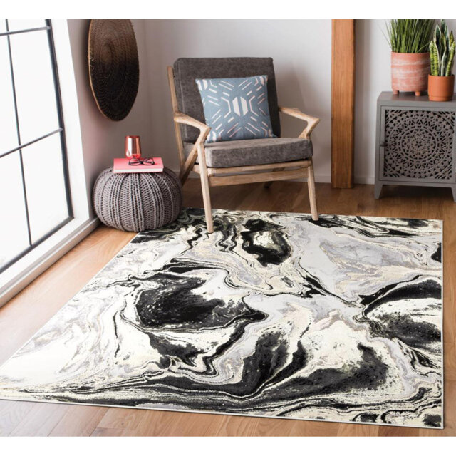 Luxury Modern Living Room Rugs Beautiful Stylish Design Area Rugs Hallway Runner Rugs Black Ochre