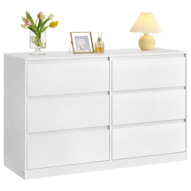 KAILYN Collection - Chest Of Drawers For Bedroom, Storage Organiser Unit With 6 Drawers, 40 X 119.4 X 75 Cm, Modern Style, Ebony