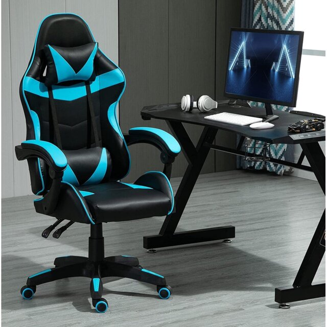 Inbox Zero Adjustable Reclining Ergonomic Faux Leather Swiveling PC & Racing Game Chair