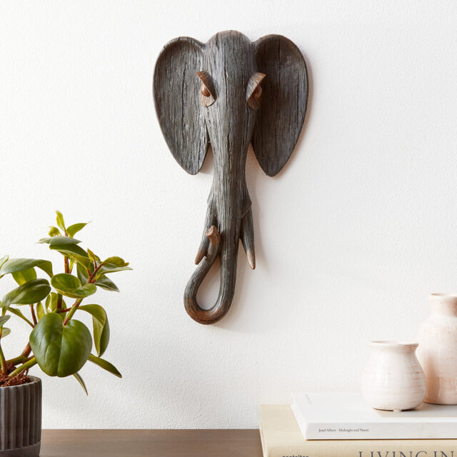 Elephant Animal Mask of the Savannah Wall Decor Sculpture
