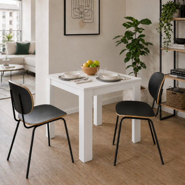 Melamine Dining Table with Chunky Legs for Kitchen Dining Room Furniture