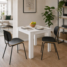 Melamine Dining Table with Chunky Legs for Kitchen Dining Room Furniture
