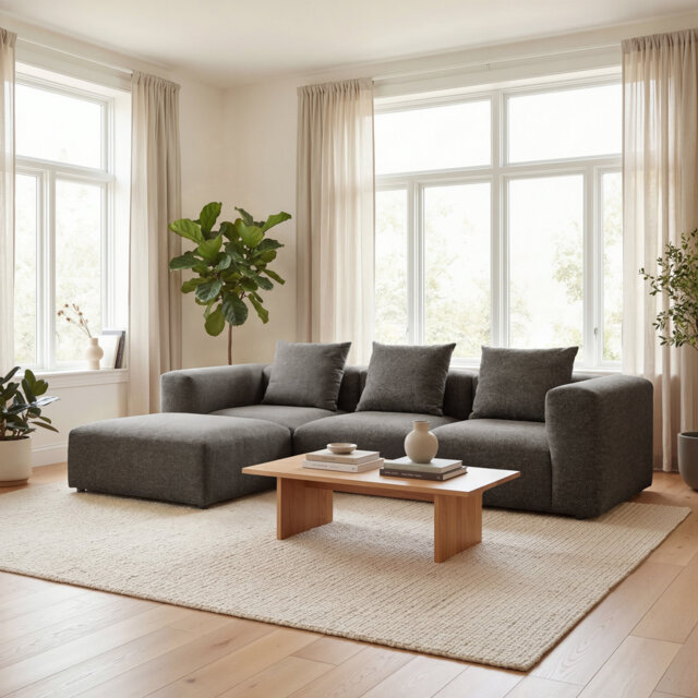 Vector 4 Seater Modular Corner Sofa Fabric 301cm L Shaped Sectional