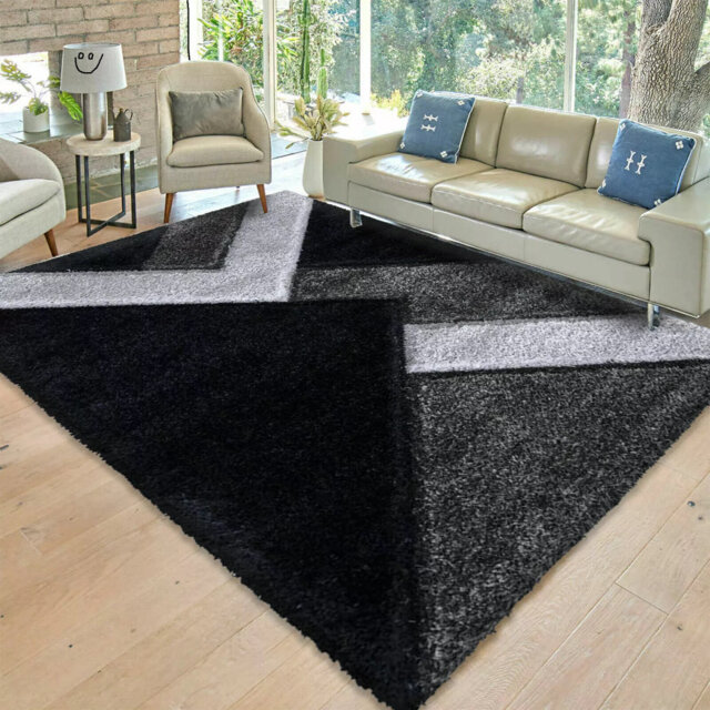 Modern 3D Shaggy Rugs Geometric Carved Design Large Area Rugs Soft Thick Fluffy Rug For Living Room Bedroom Small Floor Mats