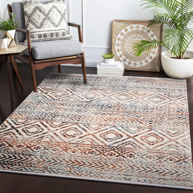 Soft Medium Pile Area Rugs Living Room Carpet Pad Oriental Vintage Rug Non Slip Entryway Rug 4006