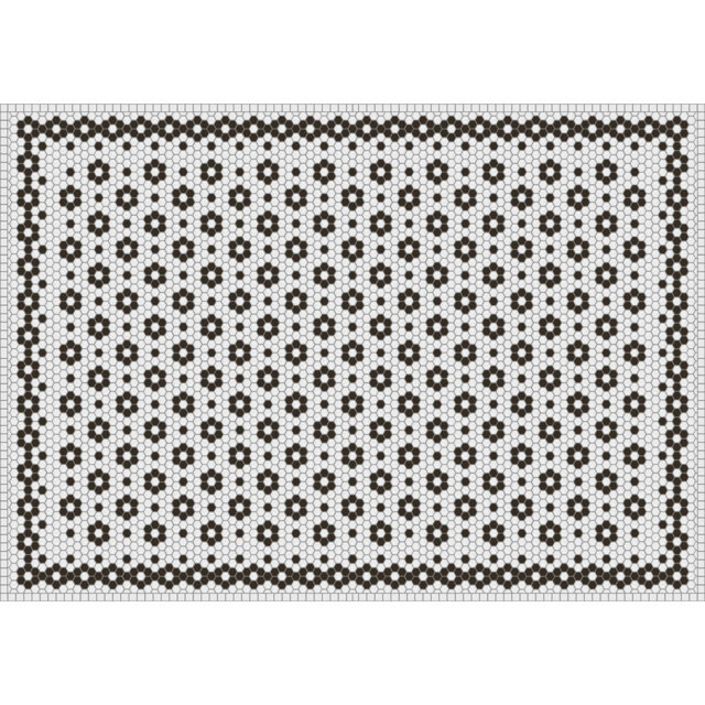 Cacee Vinyl Machine Printed Area Rug