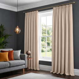 100% Polyester Blackout Pencil Pleat Room Darkening Curtains (Set of 2)
