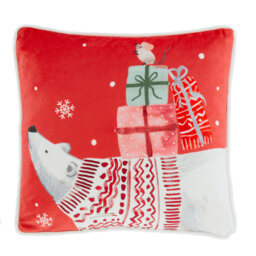 Animal Print Red Square Cushion