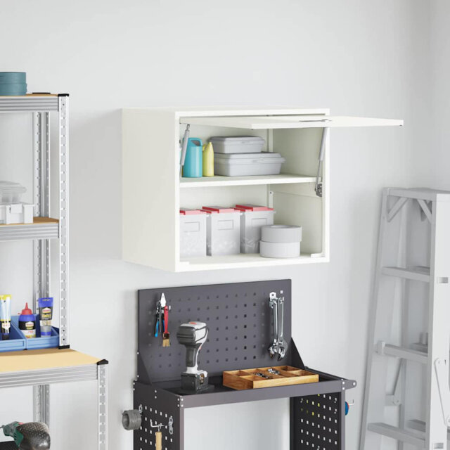 Wall Cabinet For Garage Powder-Coated Steel Storage Indoor Units Secure
