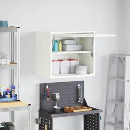 Wall Cabinet For Garage Powder-Coated Steel Storage Indoor Units Secure