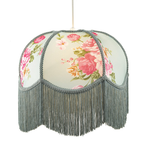 19cm H Fabric Empire Lamp Shade ( No Direct Attachment Method ) in Teal
