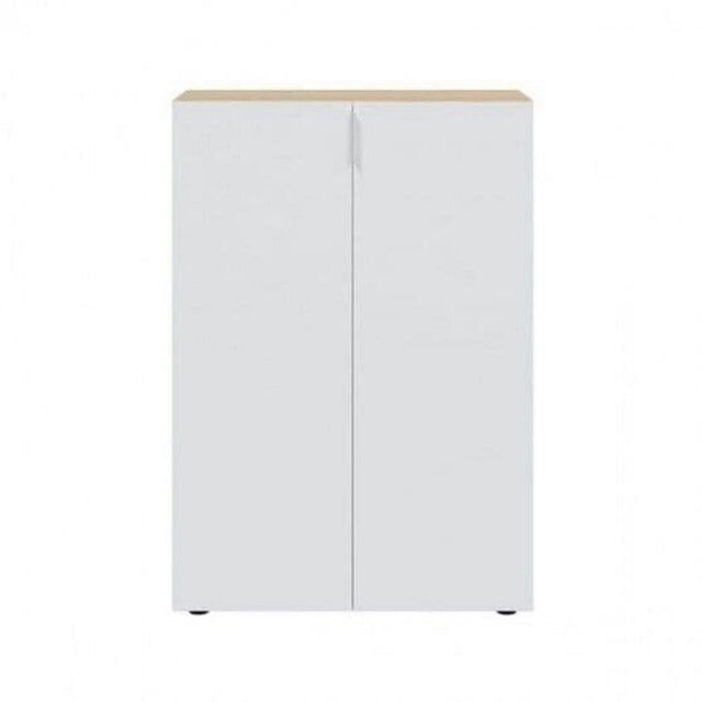 White And Oak Effect 72cm Wide Shoe Rack Cabinet Storage Stand Cupboard Organiser For 30 Pairs