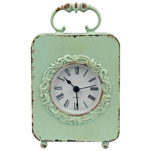 Farmhouse / Country Roman Numeral Metal Quartz Movement / Crystal Tabletop Clock