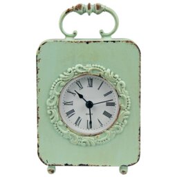 Farmhouse / Country Roman Numeral Metal Quartz Movement / Crystal Tabletop Clock
