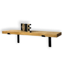 Industrial Scaffold Board Wall Shelf Down Lipped Metal Brackets Included For Bedroom