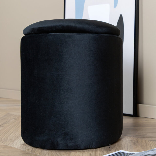 Darence 32cm Wide Round Pouf Ottoman