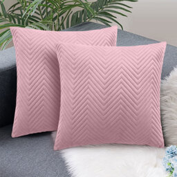 Square Throw Luxury Embossed Pattern Velvet Cushions Protector Set Of 2