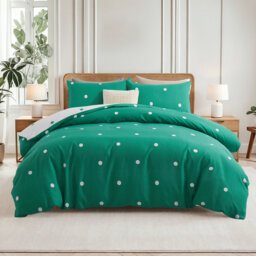 Dual Pattern Reversible Brushed Microfiber Printed Duvet Cover Set With Matching Pillow Covers