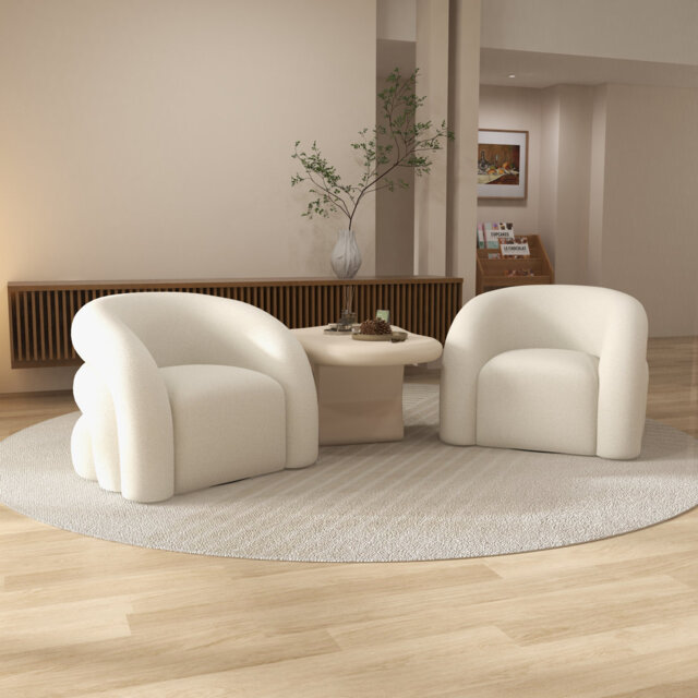 Upholstered Swivel Barrel Chair