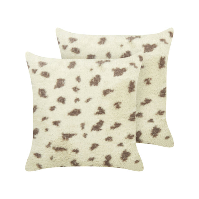 Set of 2 Faux Fur Cushions 45 x 45 cm KASRA