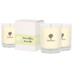 Nicola Spring 160g Vanilla Sands Soy Wax Candles - Pack of 3 Glass Jars
