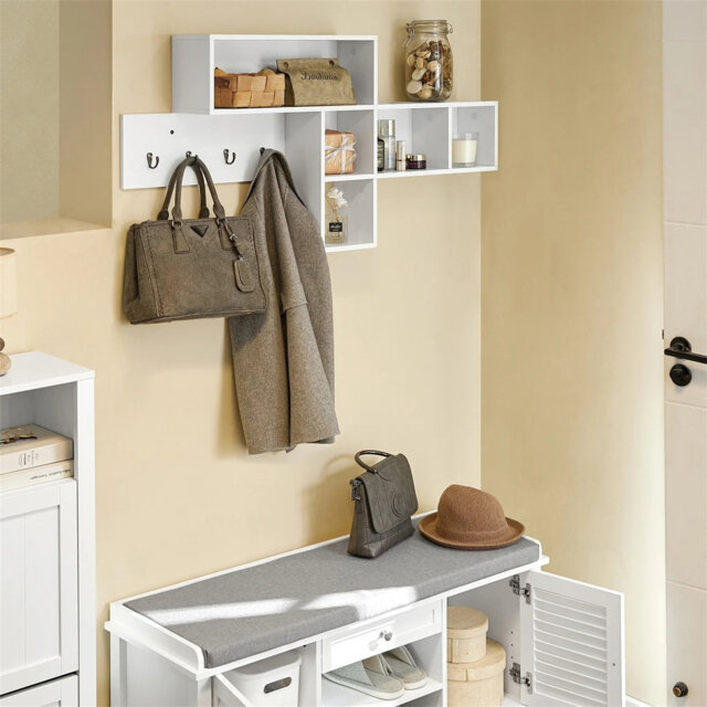 Wall 4 - Hook Wall Mounted Coat Rack