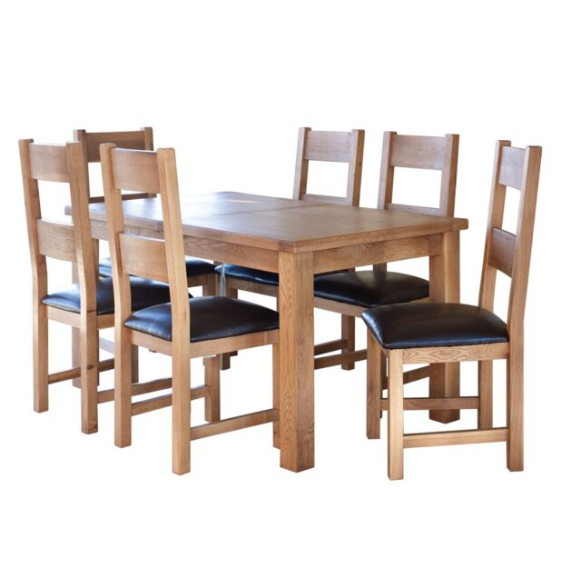 Ashly Extendable Oak Solid Wood Dining Table
