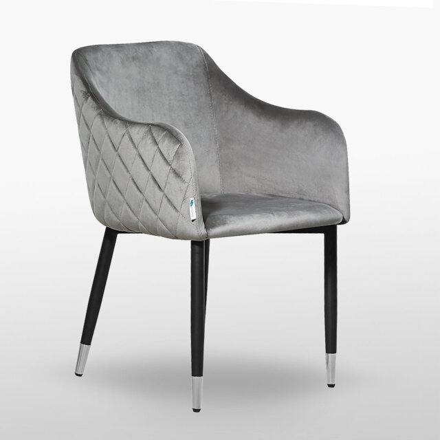 Holdenville Modern Velvet Dining Chair - Ergonomic Button Back with Metal Legs - Armchair for Living Room Dining Room Restaurants
