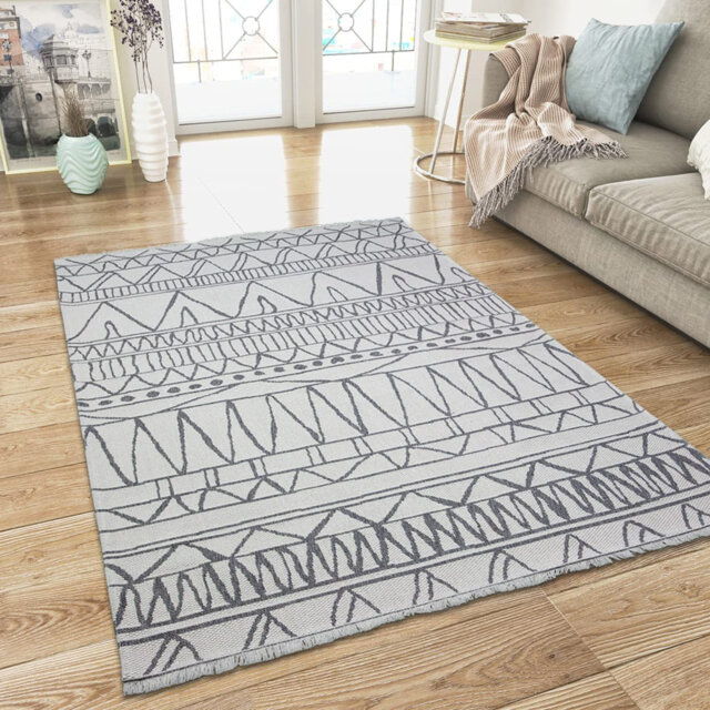 Chanhassen Flatweave Cotton Cream/Gray Rug