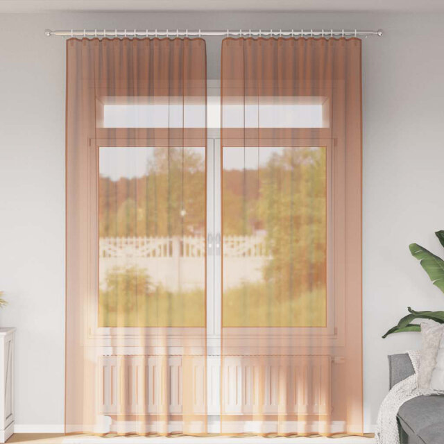 Voile Curtains With Tab Top 2 Pcs