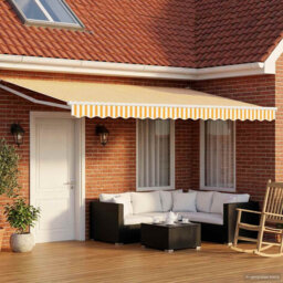 Vidaxl Retractable Awning Door Canopy Garden Patio Awning Fabric And Aluminium