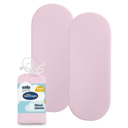 Safe Nights Moses Basket Fitted Sheet 2 Pack