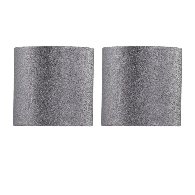 15cm H Cotton Drum Lamp Shade ( Uno ) in Silver Grey