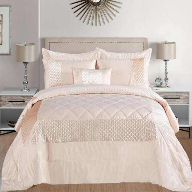 Atlanta Quilted Velvet Embossed Bedspread Set with Matching Pillowcases – Soft, Luxurious & Machine Washable Bedding