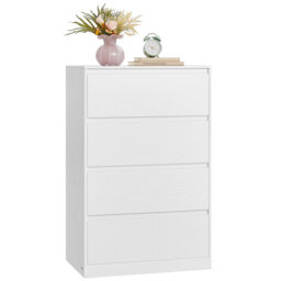 KAILYN Collection - Chest Of Drawers For Bedroom, Storage Organiser Unit With 4 Drawers, 40 X 60 X 97.4 Cm, Modern Style, Snow White