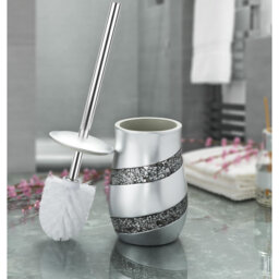 Toilet Brush And Holder Set,Sturdy Stainless Steel,Gray And Silver