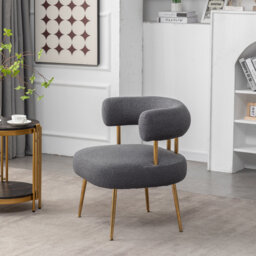 Faux Fur Upholstered Barrel Chair