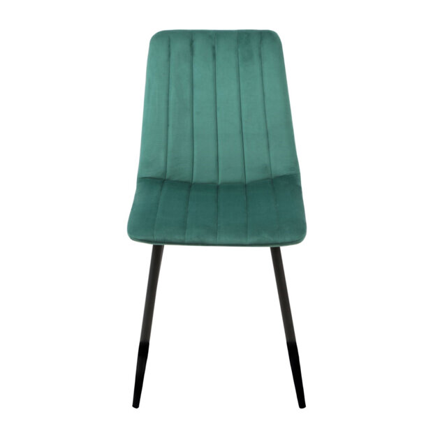 38cm H Velvet Upholstered Metal Upholstered Back Side Chair in Green