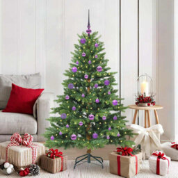 Artificial Christmas Tree with 150 LEDs Green PE and PVC