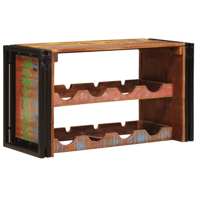 Solid Wood Open Shelving Wine Bottle Rack Brown