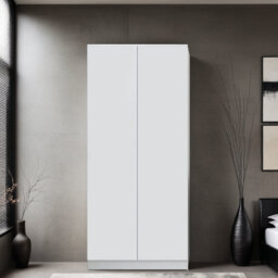 Warren 2 Door Double Wardrobe - Soft Close Hinged Doors. Modern No-Handle Push-to-Open Design