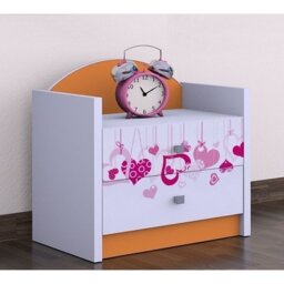 Kasey Falling Hearts 2 Drawer Bedside Table