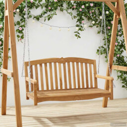 Swing Bench Natural Solid Teak Wood Outdoor Garden Patio Furniture