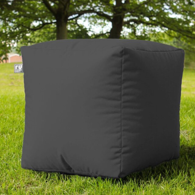 rucomfy Beanbags Indoor Outdoor Cube Bean Bag Pouffe. Home or Garden Extra Seating. Square Water Resistant Footstool 38 x 38cm